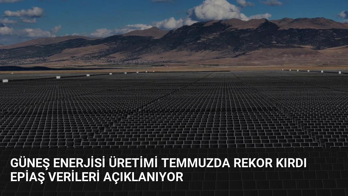 Güneş Enerjisi Üretimi Temmuzda Rekor Kırdı EPİAŞ Verileri Açıklanıyor