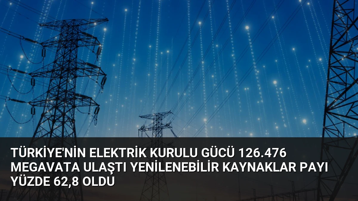 Türkiye’nin Elektrik Kurulu Gücü 126.476 Megavata Ulaştı Yenilenebilir Kaynaklar Payı Yüzde 62,8 Oldu