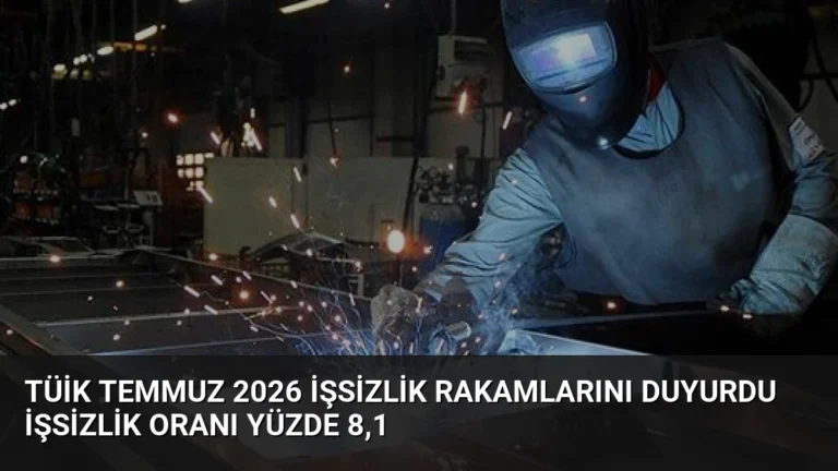 TÜİK Temmuz 2026 İşsizlik Rakamlarını Duyurdu İşsizlik Oranı Yüzde 8,1
